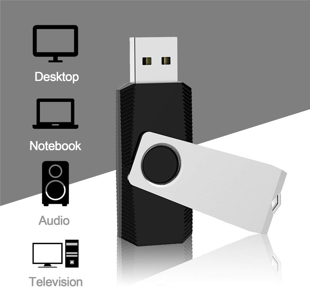 KEXIN 16GB USB Drive Bulk 50 Pack Flash Drive 16 GB Thumb Drive Bulk Flash Drive 50 Pack Swivel USB 2.0 (16GB, 50PCS, Black)