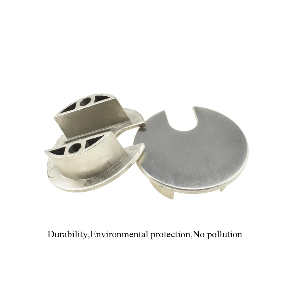 HAHIYO 2Pcs 1.38Inch/35mm Brushed Silver Zinc Alloy Desk Grommet Wire Grommet Cable Management Cord Hole Cover Desk Wire Hole Insert Wire Organizer for Computer Office Home School Equipment Systems