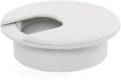 2pcs 2 Inch Desk Wire Cord Cable Grommets Hole Cover for Office PC Desk Cable Cord Organizer Plastic Cover (White-2Pcs)