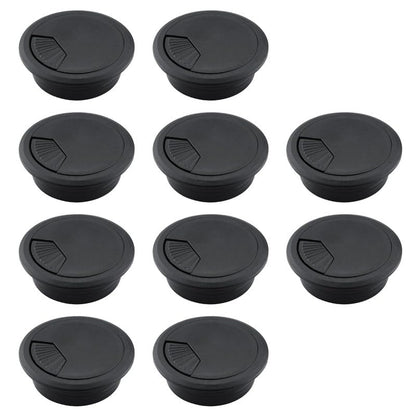 10 Pcs Desk Grommet 2" / 50 mm, Desk Cord Hole Cover, Cable Grommet ABS Plastic, Desk Hole Grommet for Home & Office Pc, Detachable Adjustable Cable Cord Organizer-Black