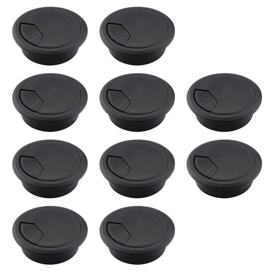10 Pcs Desk Grommet 2" / 50 mm, Desk Cord Hole Cover, Cable Grommet ABS Plastic, Desk Hole Grommet for Home & Office Pc, Detachable Adjustable Cable Cord Organizer-Black