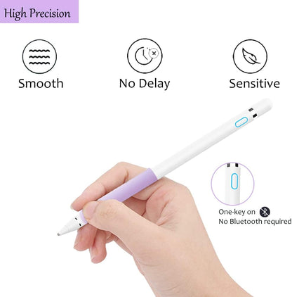 Stylus Pen for iPad, DOGAIN Stylus Pen for Touchscreen with Pruple Grip, Digital Active Fine Point Pen for Drawing/Writing/Playing, iPad Pencil Compatible with iOS/Android and Other Tablets