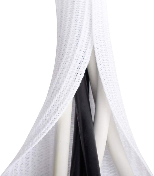 6.6ft - 1/2 inch White Cable Sleeve, Cable Organizer for Desk PC TV Computer, Wire Protector Cable Wrap Cover, Cord Management for Home Office