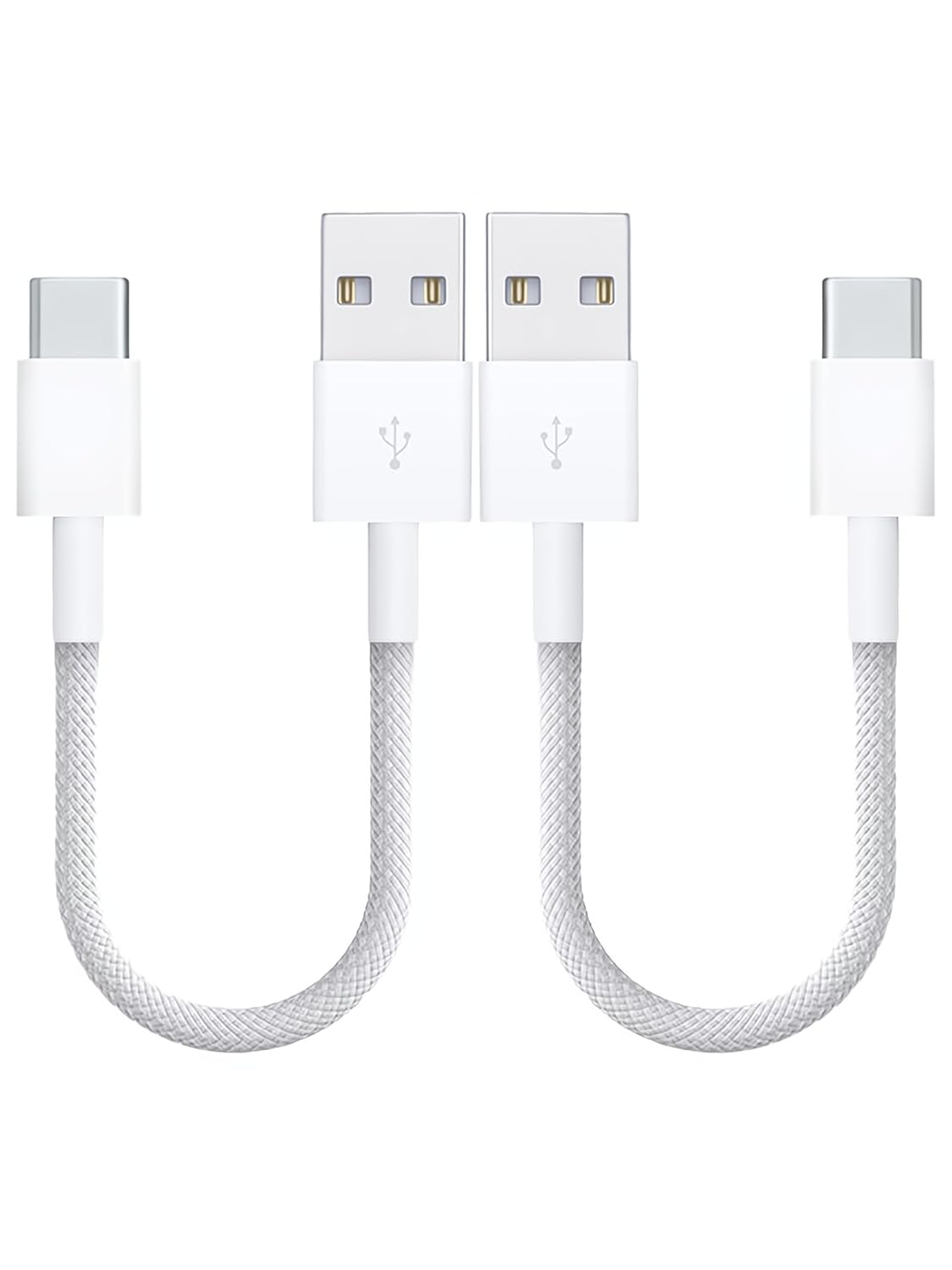 [1ft 2-Pack] Woven USB-C Cable for Apple iPhone 16 Pro Max Charger MFi Certified Short CarPlay USB to USB C Cord Fast Charging for 16Plus/15 Pro Max/15Pro/16 Pro/16/15/Airpods Pro 2/iPad Air (White)