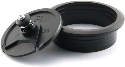 2pcs 2 inch Desk Wire Cord Cable Grommets Hole Cover for Office PC Desk Cable Cord Organizer Plastic Cover Black (Black-2Pcs)