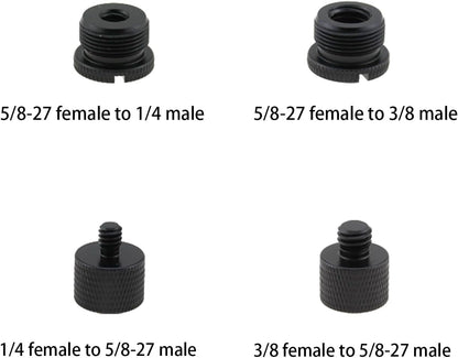 TAODAN 8PCS Black and Silver Aluminum Alloy Microphone Adapter Screws Set Tripod Adaptor Suitable for Shockproof Camera Mounts