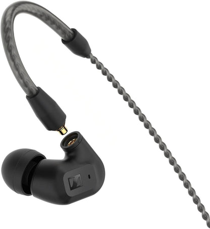 Sennheiser Consumer Audio IE 200 In-Ear Audiophile Headphones - TrueResponse Transducers for Neutral Sound, Impactful Bass, Detachable Braided Cable with Flexible Ear Hooks - Black
