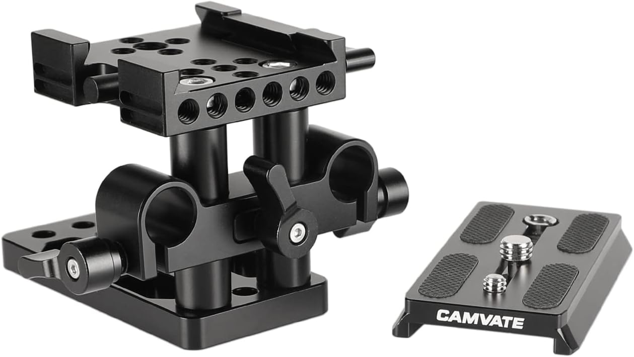 CAMVATE Quick Release Mount Base QR Plate for Manfrotto 501/504/ 577 Tripod Standard Accessory(Black) - 1437