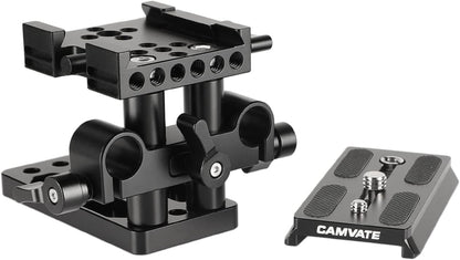 CAMVATE Quick Release Mount Base QR Plate for Manfrotto 501/504/ 577 Tripod Standard Accessory(Black) - 1437