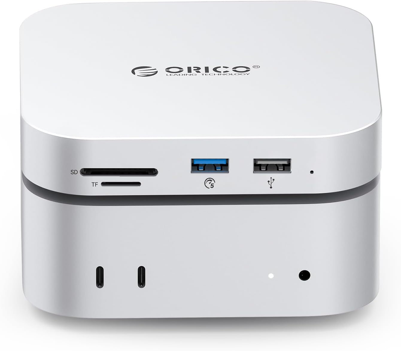 ORICO MiniMate SE Mac mini M4 512GB Storage & Docking Station, External SATA SSD (Non-Removable) 5Gbps(480MB/s), USB A*4, USB-C, SD/TF 3.0, 3.5mm Audio, Includes 2 Cables – M4SE