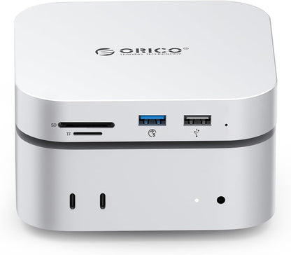 ORICO MiniMate SE Mac mini M4 512GB Storage & Docking Station, External SATA SSD (Non-Removable) 5Gbps(480MB/s), USB A*4, USB-C, SD/TF 3.0, 3.5mm Audio, Includes 2 Cables – M4SE