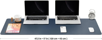 Large Cork Desk Mat - 47.2"x 17" Desk Pad for Office and Home - Ideal for Large Mouse Pad and Desk Mats on Top of Desks(Dark Blue)