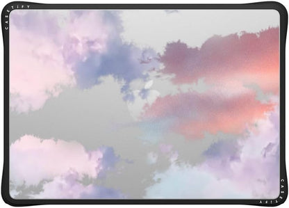 CASETiFY Impact MacBook Air 13.6" (M2-M4) Case [Cushioned Impact Corners/Scratch-Resistant/Anti-Slip Grip] - Clouds - Clear Black
