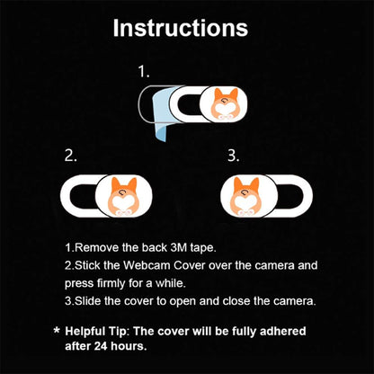 Laptop Camera Cover Slide 3 Pack Ultra Thin Slide Computer Webcam Covers for Echo Show, iPhone, iPad, Tablet, Chromebook, PC - Pug