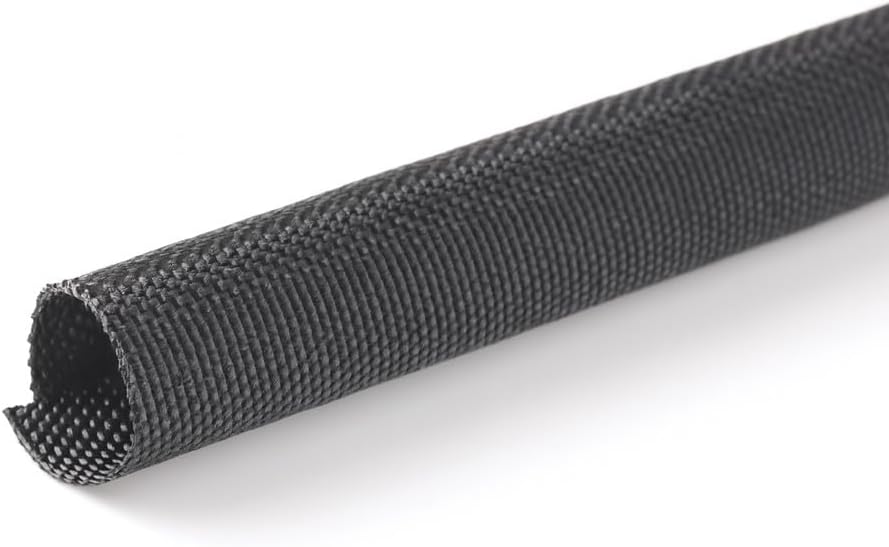 MGI SpeedWare Woven Mesh Split-Sleeve Wire Loom for High-Temperature Automotive Harness and Home Cable Management - 25 feet (1/8")