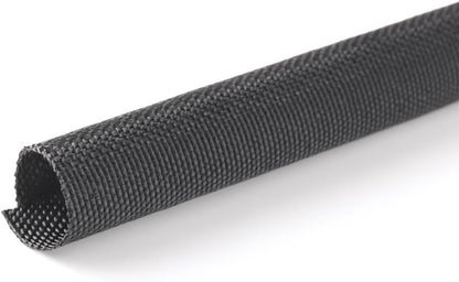 MGI SpeedWare Woven Mesh Split-Sleeve Wire Loom for High-Temperature Automotive Harness and Home Cable Management - 25 feet (1/8")