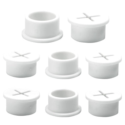 Desk Grommet, 3/4 in 20 mm Silicone Rubber Grommets, White Desk Hole Cover for Cables, Flexible Wall Cord Pass Through Grommet for Office Table Computer Home Furniture Wire Organizer-8 Pcs