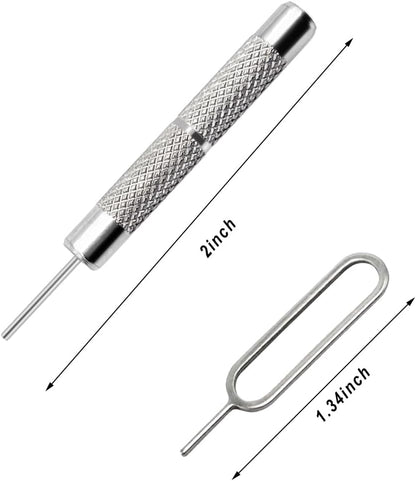 4 Pcs SIM Card Removal Openning Tool Tray Eject Pins Needle Opener Ejector Compatible with All iPhone Apple iPad HTC Samsung Galaxy Cell Phone Smartphone Watchchain Link Remover (Style A)