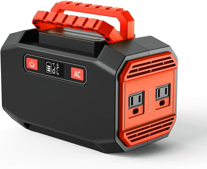 200w Power Station, Portable Solar Generator 36000mAh/133Wh with 110v AC Outlet, Lithium Battery Backup Supply Pack (solar panel not included) with LED Light, for Outdoor Camping Home