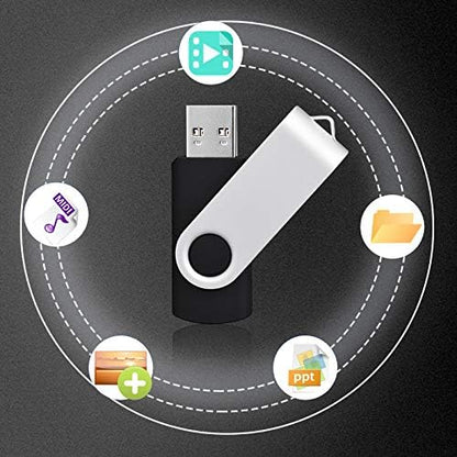 KEXIN 16GB Flash Drive 10 Pack Bulk Thumb Drive Memory Stick for Data Storage, Black