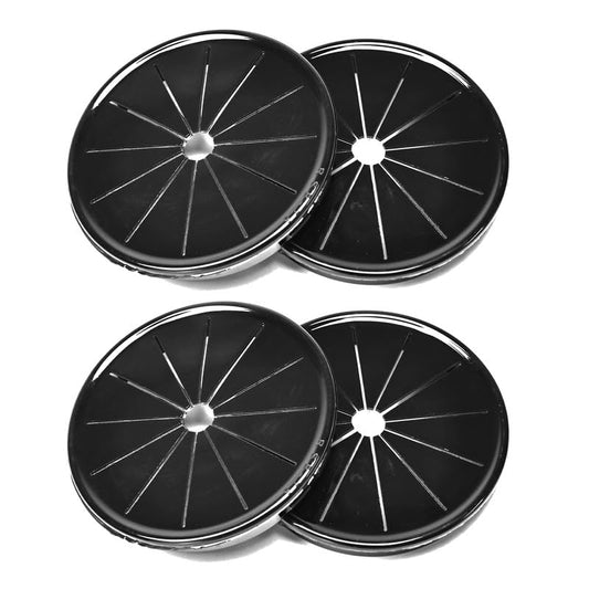 4PCS Cable Grommets, 2-15/16"(75mm) Desk Hole Cover Petal Shaped Buckle Type Nylon Snap Bushing Grommet, Wire Hole Cover Insert for Cables and Cords Management and Protection of Cabinet, Black