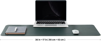 Cork Desk Mat - Dual-Sided Desk Pad for Office and Home - Desk Organization and Accessories - Ideal for Large Mouse Pad and Desk Mats on Top of Desks(Dark Green,90cmx 43cm)