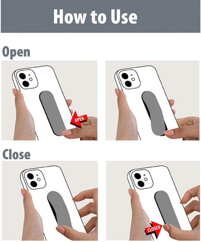 Momostick Flatstick, Cell Phone Finger Grip Strap Holder for Hand, Cell Phone Stand, New Slim Finger Loop Selfie Grip Compatible with Most Smartphones