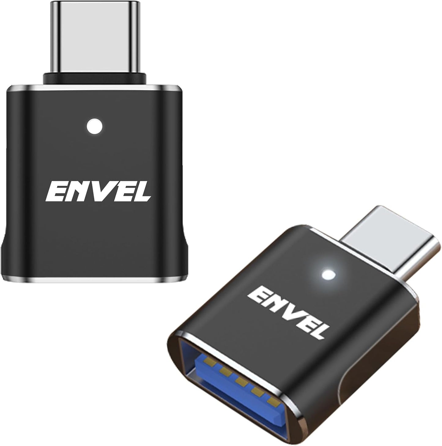 ENVEL USB to USB C Adapter, 2 Pack USB3 5Gbps High Speed Data Transfer, OTG Converter Thunderbolt3 4 Compatible with Apple iWatch iPhone 15 16 Pro Max iPad Air 4 5 Mini 6