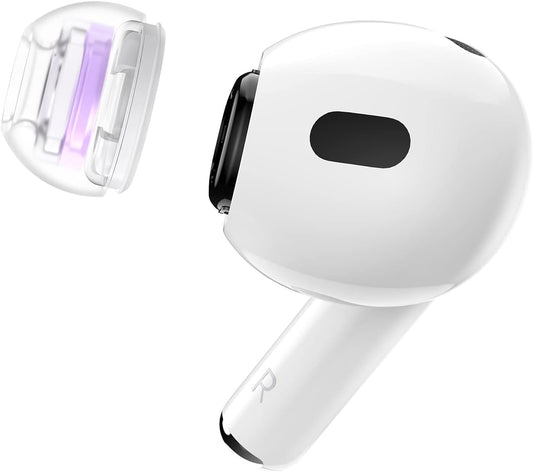 SpinFit Superfine for AirPods Pro Gen 1 & 2 - SS - Medical Grade Silicone Patented Replacement Ear Tips and Adapters for Supreme Comfort (one Pair)(Ear Tips Installed)