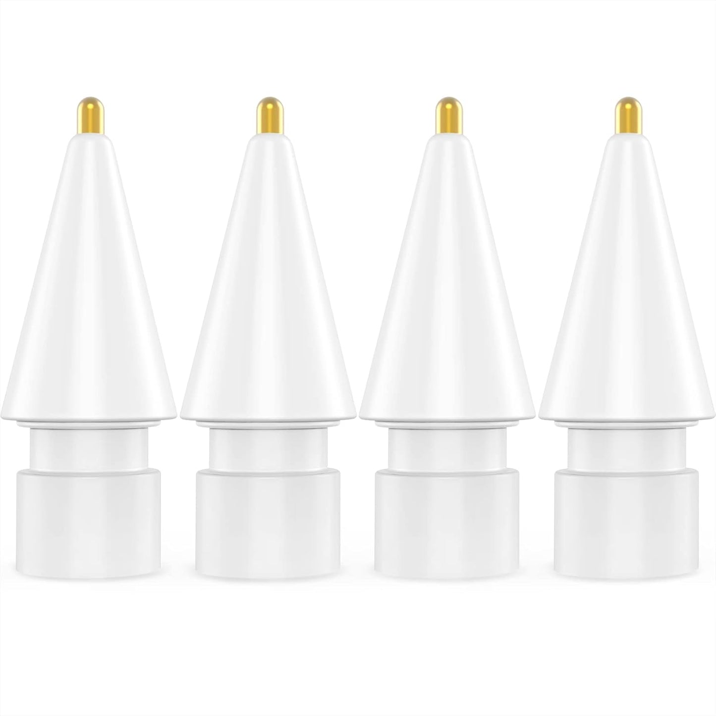 NIUTRENDZ 4 Pack Replacement Tips for Apple Pencil 2nd Generation and 1st Generation Fine Point Metal Tip, Wear-Resistant & Precise Control (1.95mm, White)