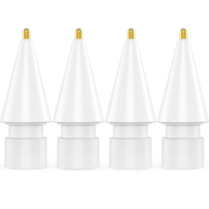 NIUTRENDZ 4 Pack Replacement Tips for Apple Pencil 2nd Generation and 1st Generation Fine Point Metal Tip, Wear-Resistant & Precise Control (1.95mm, White)