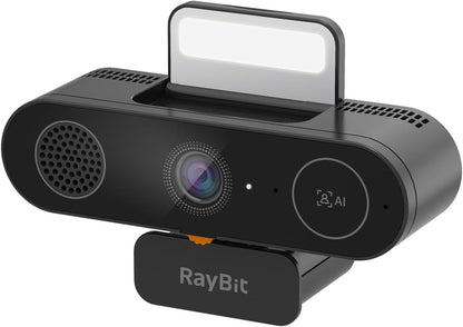 5-in-1 Design 4K Webcam with Speaker and Microphone, Built-in Light, Privacy Cover, AI Auto-Framing Cam, Computer USB C Web Camera for PC, Desktop, Laptop, Mac, Streaming, Video Conference