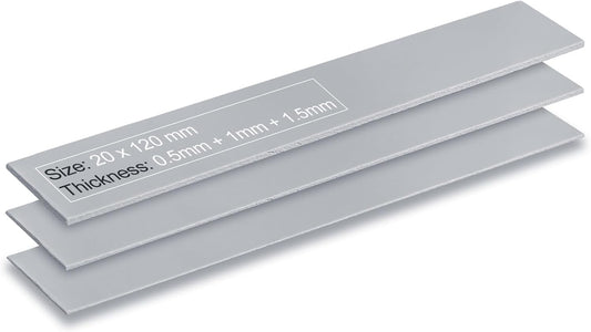 Aairhut 3 Pack 13 W/m.K Thermal Pads M.2, 70 x 20 mm x [0.5 mm + 1 mm + 1.5 mm] Highly Efficient Thermal Conductivity Silicone Cooling Pads for Laptop Heatsink CPU GPU SSD IC LED Cooler