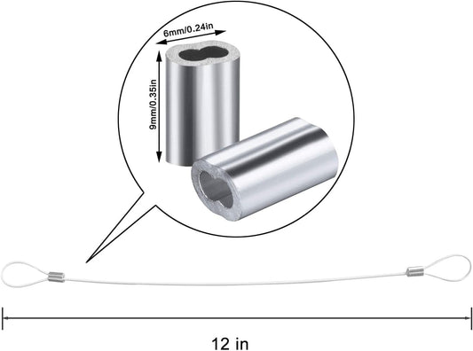Cable Tethers 10 Pack with Crimping Tool (12 Inches, White Color), Adjustable Security Cable Look, Universal DIY Adapter Tethering Ties Kit for Computer Cord, Pre-Assembled, Tamper-Resistant