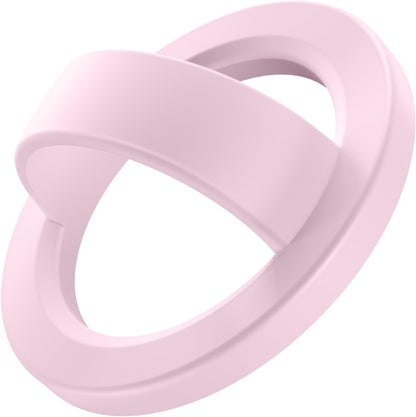 Magnetic Phone Grip, Removable Loop Grip with Soft Finger Strap, Silicone Phone Ring Holder for Back of Phone for iPhone 16/15/14/13/12 Pro Max/Plus, Chalk Pink
