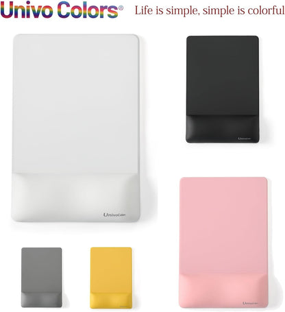 univo colors Design-Wave Wrist Rest Mouce Pad,PE Mouse Sliding Panel+Artificial Sheepskin+Memory Foam+Ergonomic+Anti-Slip Gel,Resilience Support During Work and Gaming,Mouce Accessory,Pink