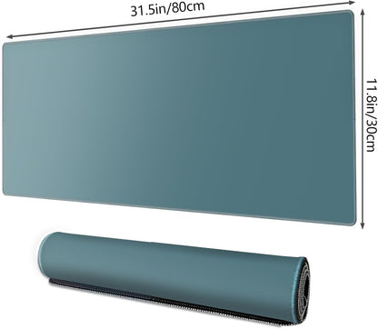 Galdas Gaming Mouse Pad XXL XL Large Long Extended Big Mousepad Non-Slip Rubber Keyboard Mouse Pad with Stitched Edges for Laptop Home Office (31.5x11.8x0.08 Inch) -Blue Grey
