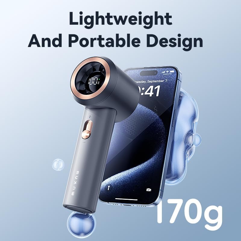 Portable Fan For Travel Mini: Small Pocket Handheld Personal Rechargeable Battery Operated USB High Speed Keeping Cool In Hot Weather Summer Beach For Women (gray)