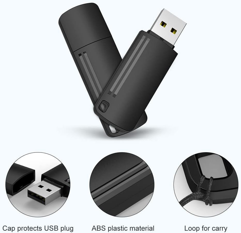 KEXIN 8GB Flash Drive Thumb Drive 50 Pack 8G USB Flash Drive Bulk Memory Stick with LED Indicator, Flash Drives Design in Snap Cap