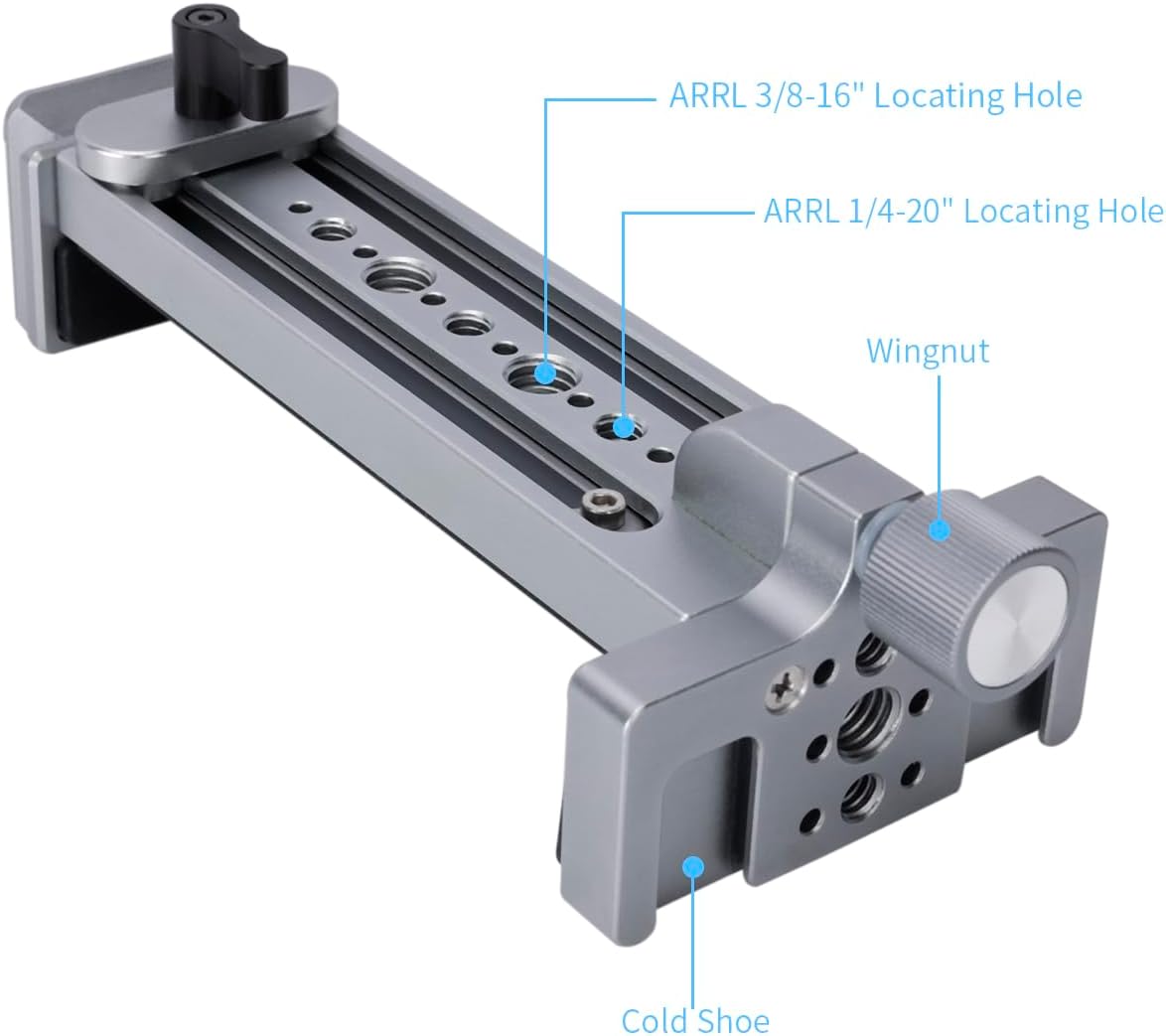 NICEYRIG Tablet Tripod Mount Aluminum Holder for iPad mini 8.3'' 7.9'', iPad Air, iPad Pro, 130mm - 223mm Adjustable Mounting Clamp with Double Locking Points, Quick Release Plate for Arca-style - 616