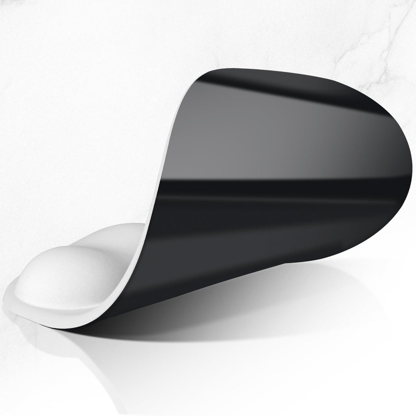 ITNRSIIET Ergonomic Mouse Pad, Cushioned Gel Wrist Rest, Non-Slip Base, Smooth Surface, Cute Multi-Color, 9.5 x 8.2 in, White