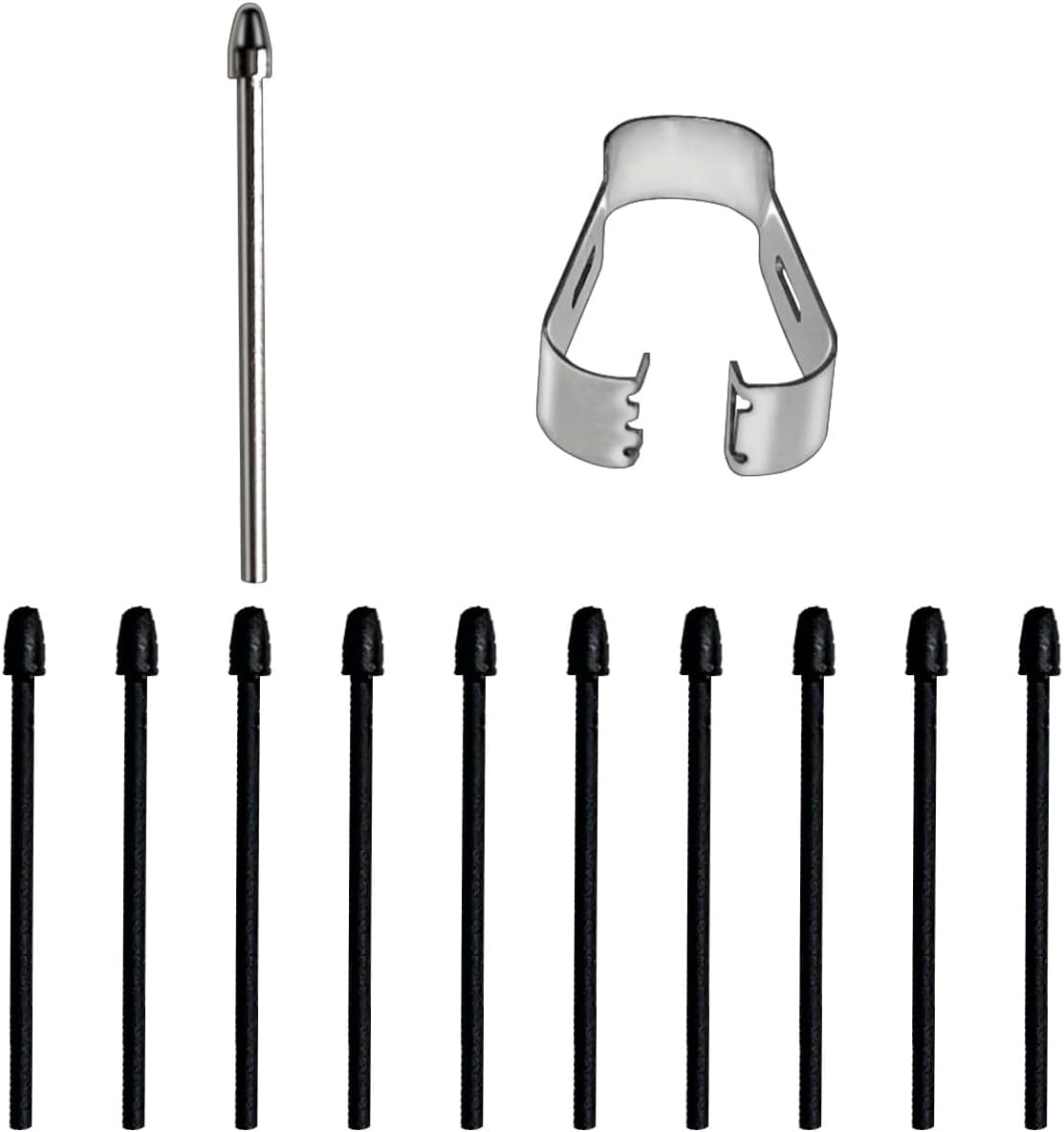 Pen Tips Replacement Compatible with Kindle Scribe Basic Pen, Pencil Nibs Compatible with Kindle Scribe Premium Pen (1 PCS Metal Tips, 10 PCS 2B Tips)