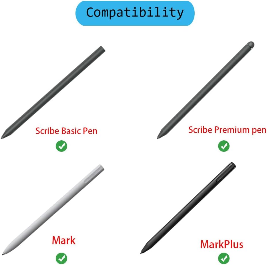 Pen Tips Replacement Compatible with Remarkable 2 Marker Plus Pencil, Pencil Nibs Compatible with Kindle Scribe Basic and Premium Pen (2 PCS Metal Tips, 10 PCS 2B Tips)