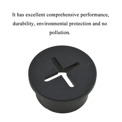 HAHIYO 4Pcs 0.8Inch/20mm Black Flexible Rubber Desk Grommet Wire Grommet Cable Management Cord Hole Cover Desk Wire Hole Insert Wire Organizer for Computer Office Home School Equipment Systems