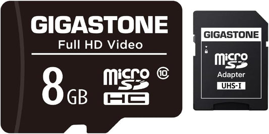Gigastone 8GB Micro SD Card, FHD Video, Surveillance Security Cam Action Camera Drone Professional, 80MB/s Micro SDHC Class 10