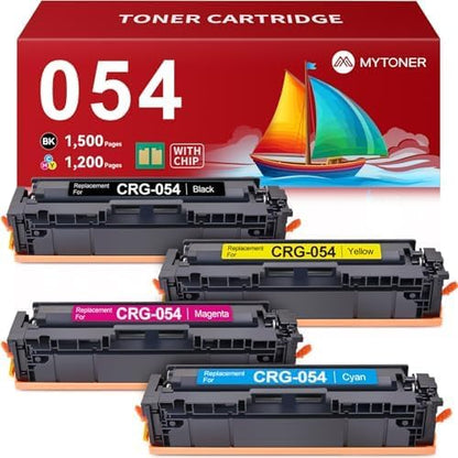MYTONER 054 Toner Cartridge Set Replacement for Canon 054 054H CRG-054 for Color imageCLASS MF644Cdw MF642Cdw LBP622Cdw MF641Cw Printer 4 Pack High Yield Ink (Black Cyan Yellow Magenta)