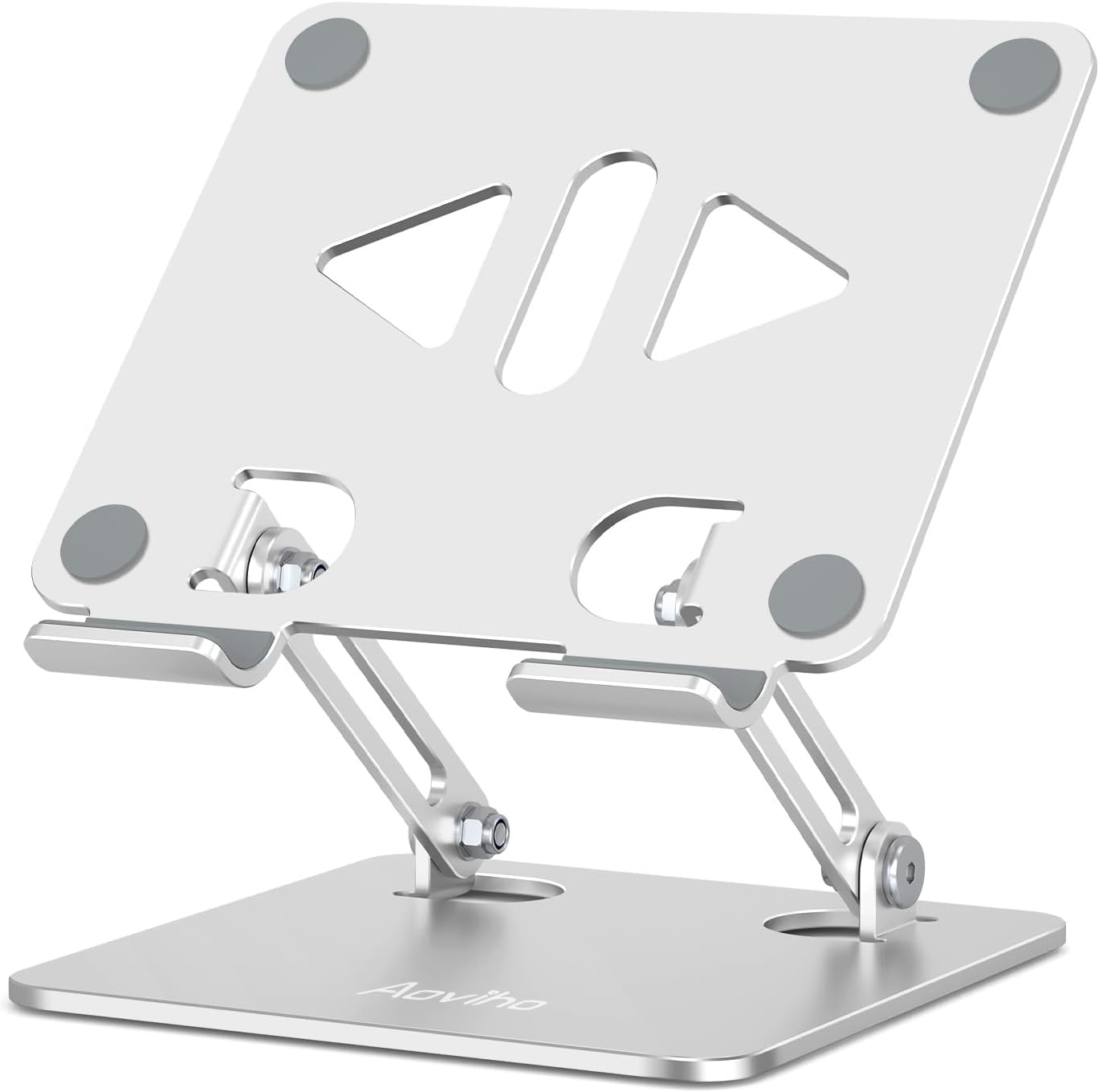 Tablet Stand Holder for Desk, Adjustable Desktop Tablet Holder, Foldable Aluminum Tablet Mount for iPad pro 11, iPad Air Mini, Samsung Galaxy Tabs Z Fold Kindle Fire 4-12 inch, Silver