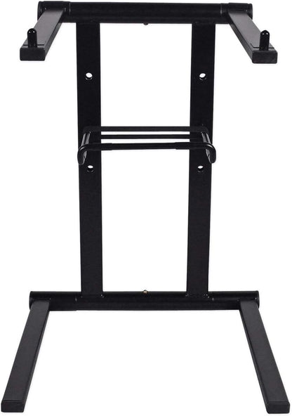 Rockville RLS2400 Lightweight Folding DJ Laptop Stand, Adjustable Height, Extra Shelf, Travel Bag, for DJs and Mobile Performers