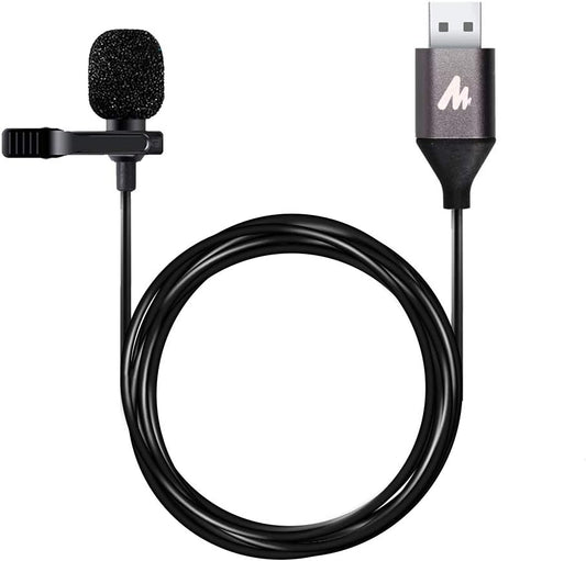 MAONO USB Lavalier Microphone, 192KHZ/24BIT Plug & Play Omnidirectional Lapel Shirt Collar Clip on Mic for PC, Computer, Mac, Laptop, YouTube, Skype, Recording, Podcasting, Gaming, AU-UL10