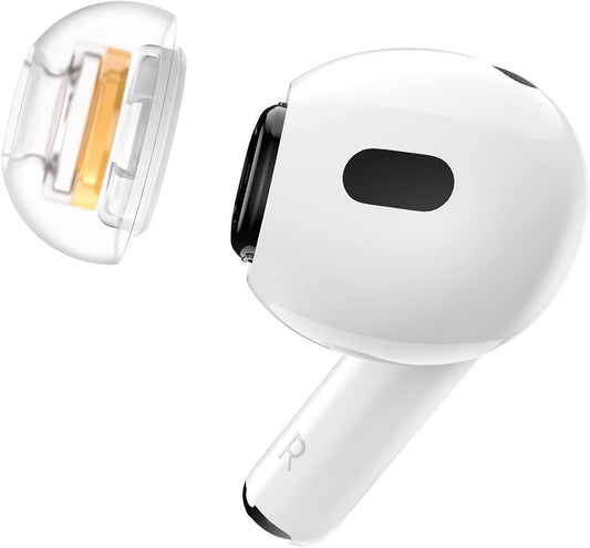 SpinFit Superfine for AirPods Pro Gen 1 & 2 - L - Medical Grade Silicone Patented Replacement Ear Tips and Adapters for Supreme Comfort (one Pair)(Ear Tips Installed)